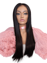 22 inch natural black wig hd lace 5x5