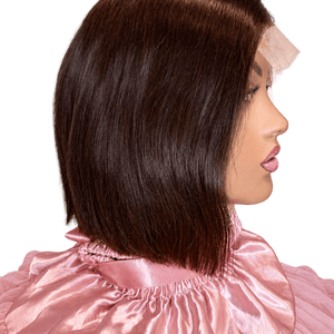 8 inch straight closure bob wig
