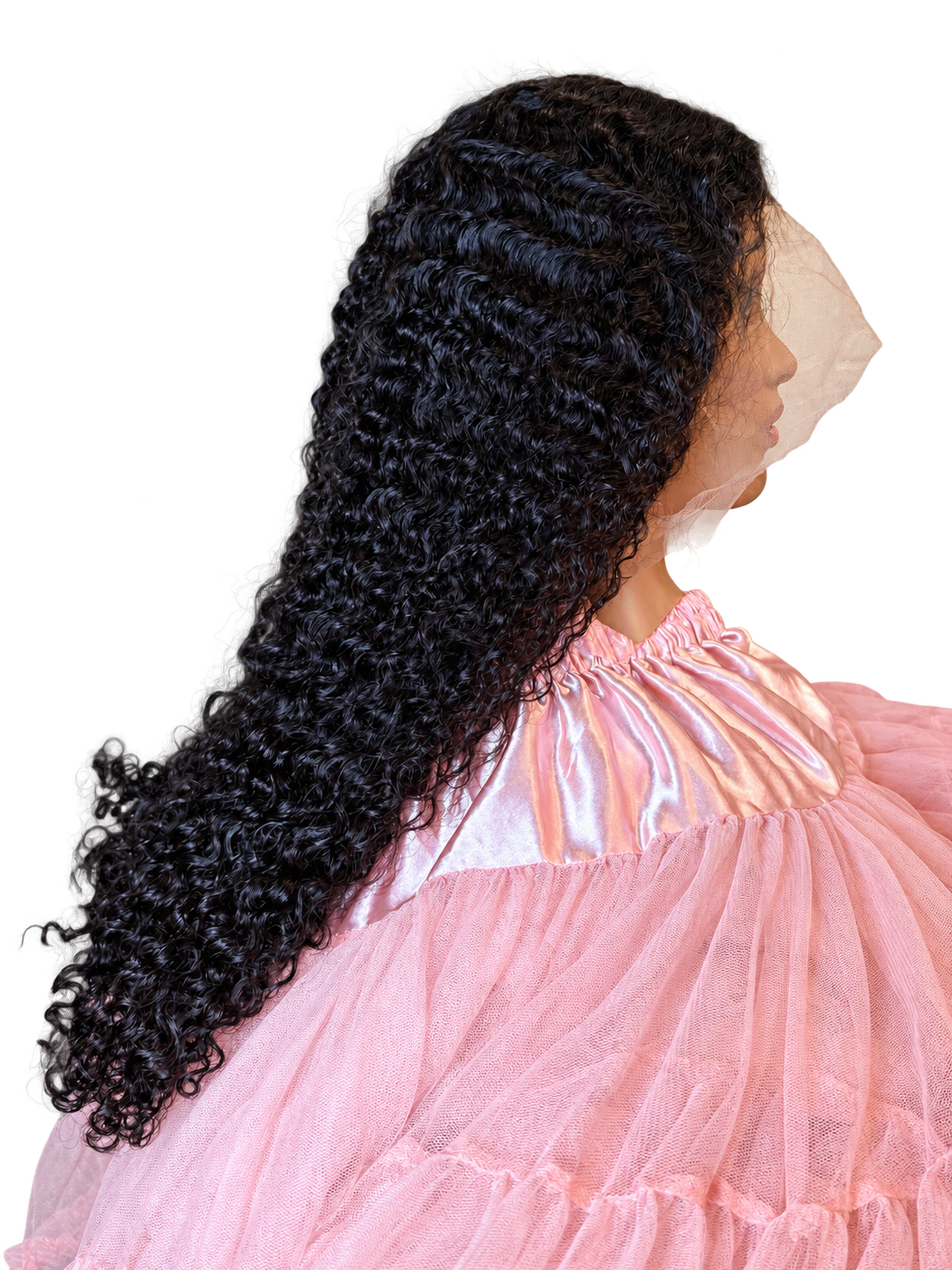Natural Black Deep Curl Premium Glueless Frontal Wig - 24 & 26 Inches