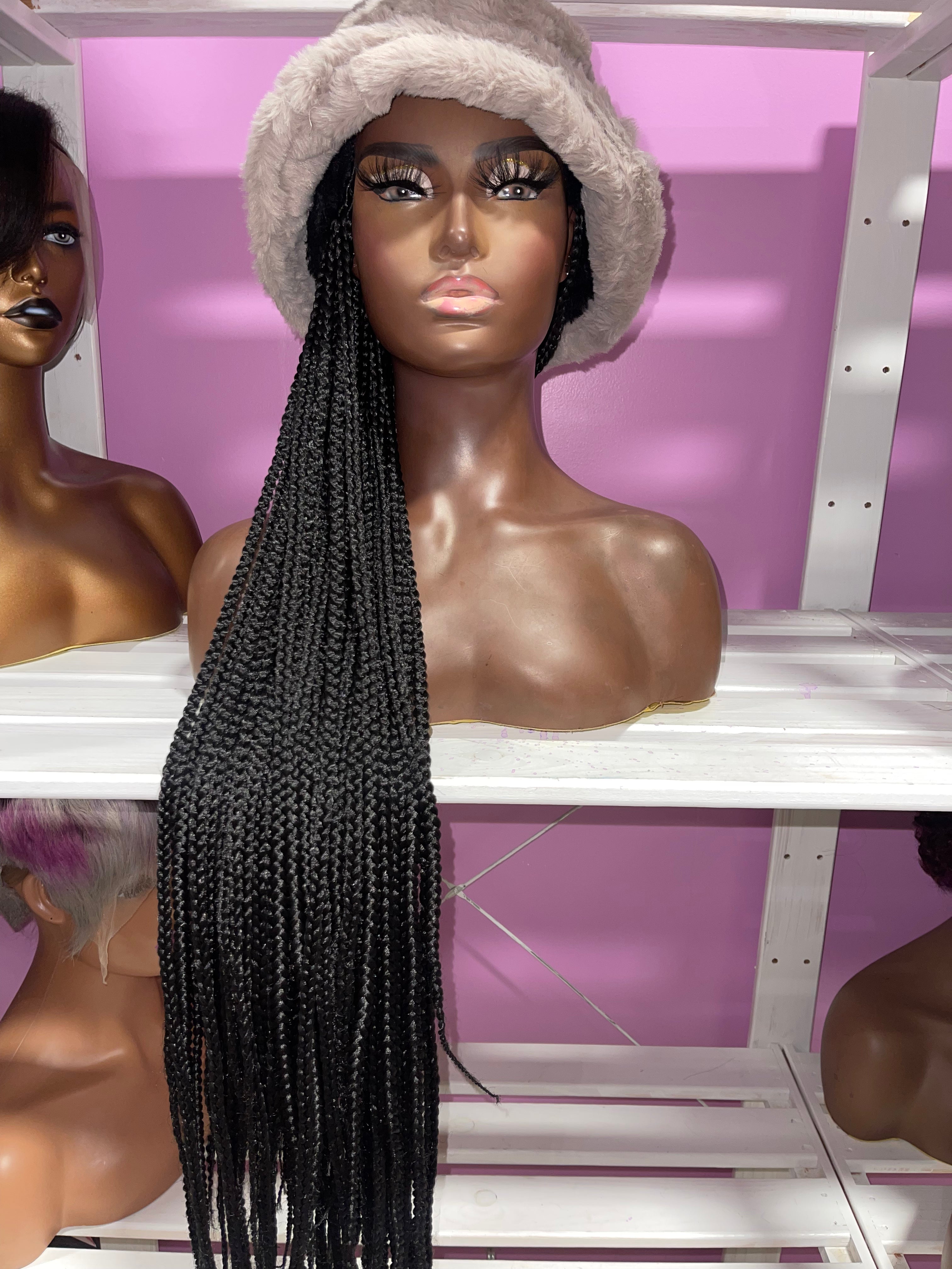 Fur Hat Braided Wig
