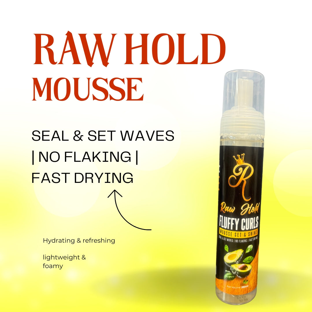 Raw Hold Long-Lasting Mousse: Shine, Set, and Style Like a Pro 280ml