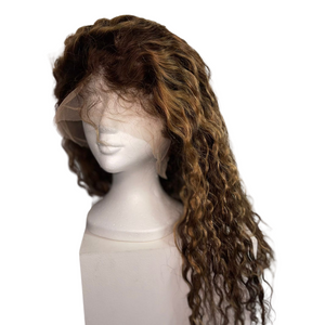 20 Inch Highlight Curly Lace Front Wig 13x6 Human Hair – Honey Blonde Ombre with 180% Density for Effortless Glam!