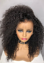 Black 24 Inch Custom Kinky Curly Brazilian Kandy Style Lace Front Women's Wig 