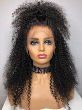 Black 24 Inch Custom Kinky Curly Brazilian Kandy Style Lace Front Women's Wig 