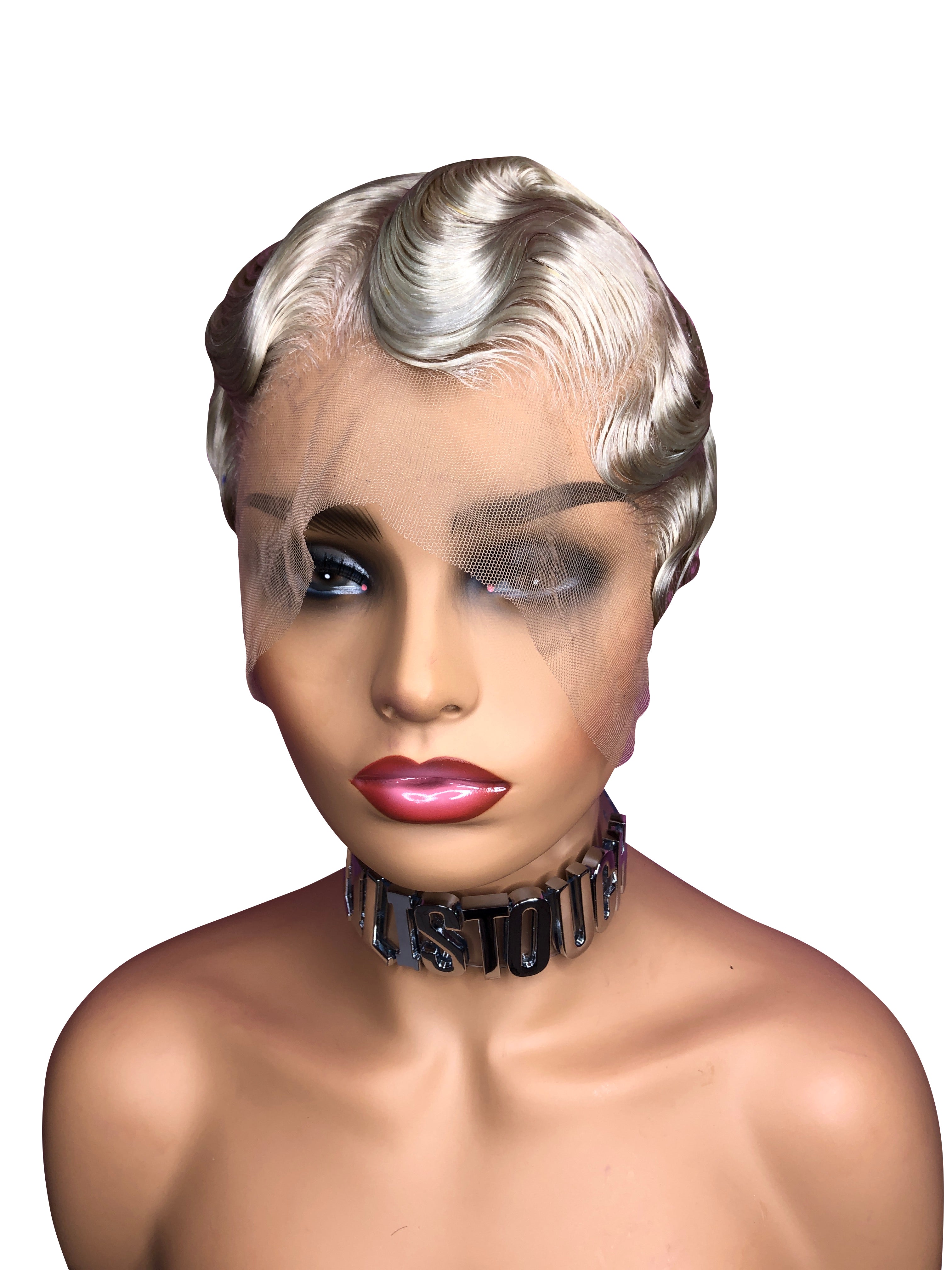 Custom Made Lace Front Finger Wave Women's Wig