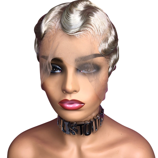 Custom Made Lace Front Finger Wave Women's Wig
