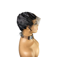 The Black Icy Finger Wave Unit Women's Wigs
