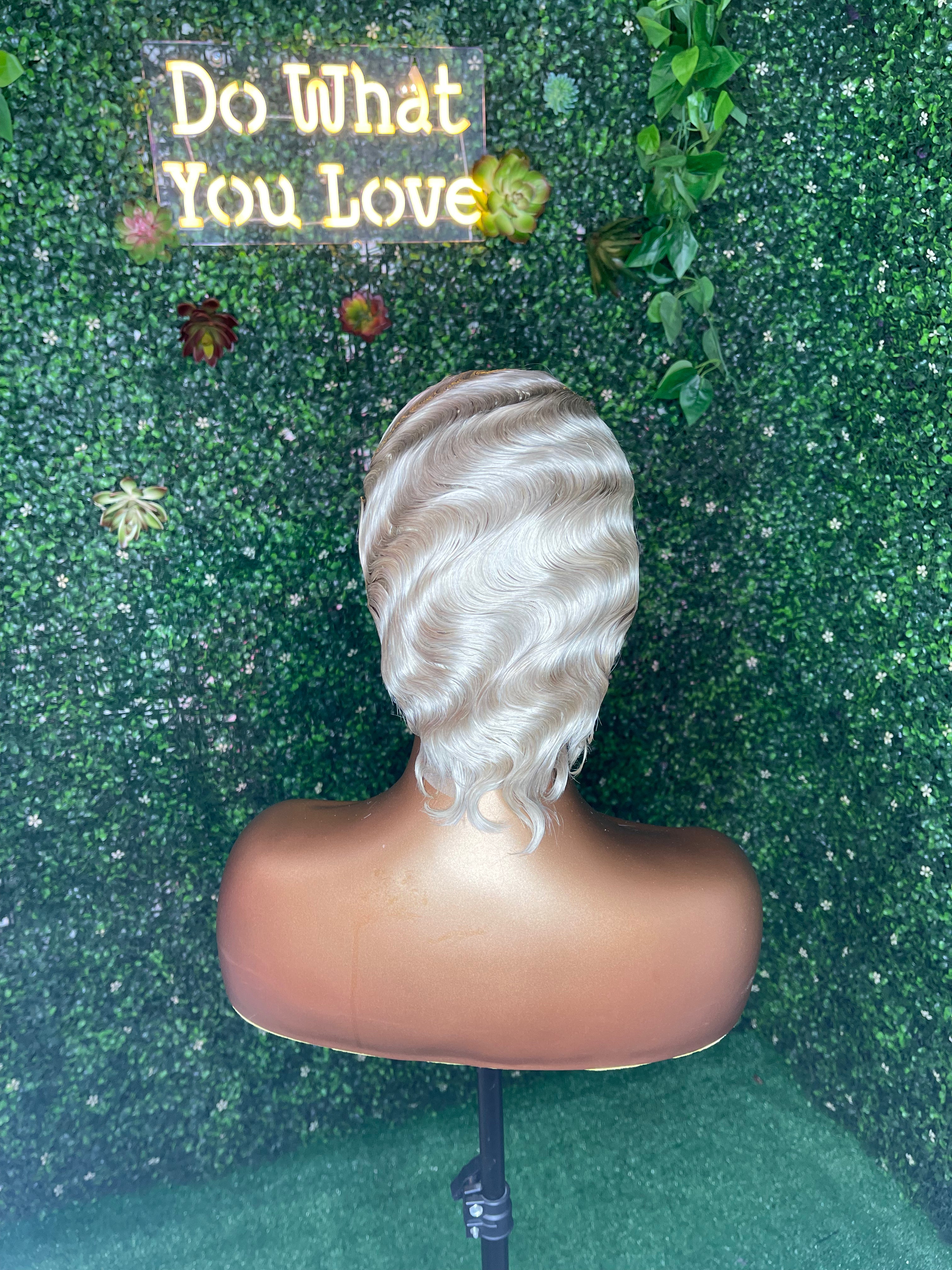 Custom Made Lace Front Finger Wave Women's Wig