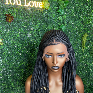 Full Lace Swiss Lace Unit Women's Wig With Beads