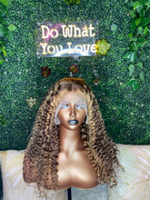 Natural Highlight Deep Curly Swiss Lace Front Wig