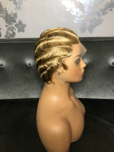 Brown Brazilian Roots Surf Finger Wave Lace Front custom Wig