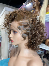 Side Wave Curly Bob Wig Wave Brazilian Hair Lace Front Women's Wig