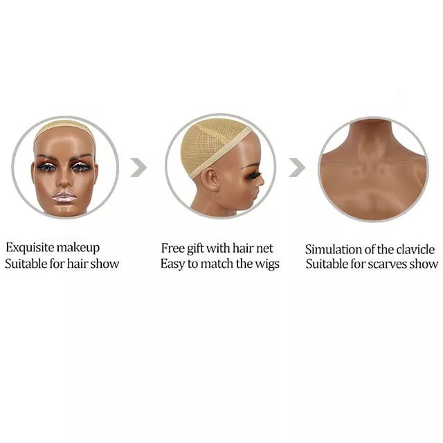 Top Quality PVC  Silicone Mannequin Women's Wig Head