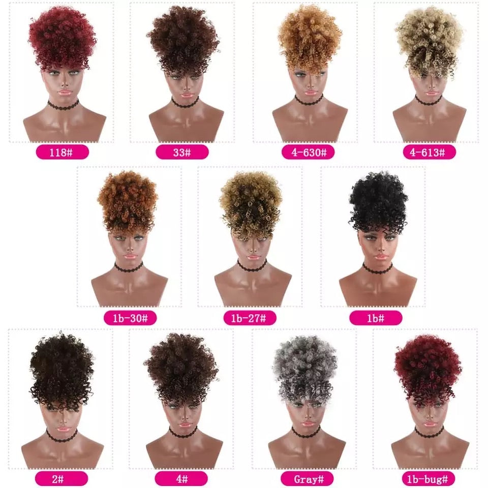 Curly Ponytail With Bang No Lace Women's Wigs