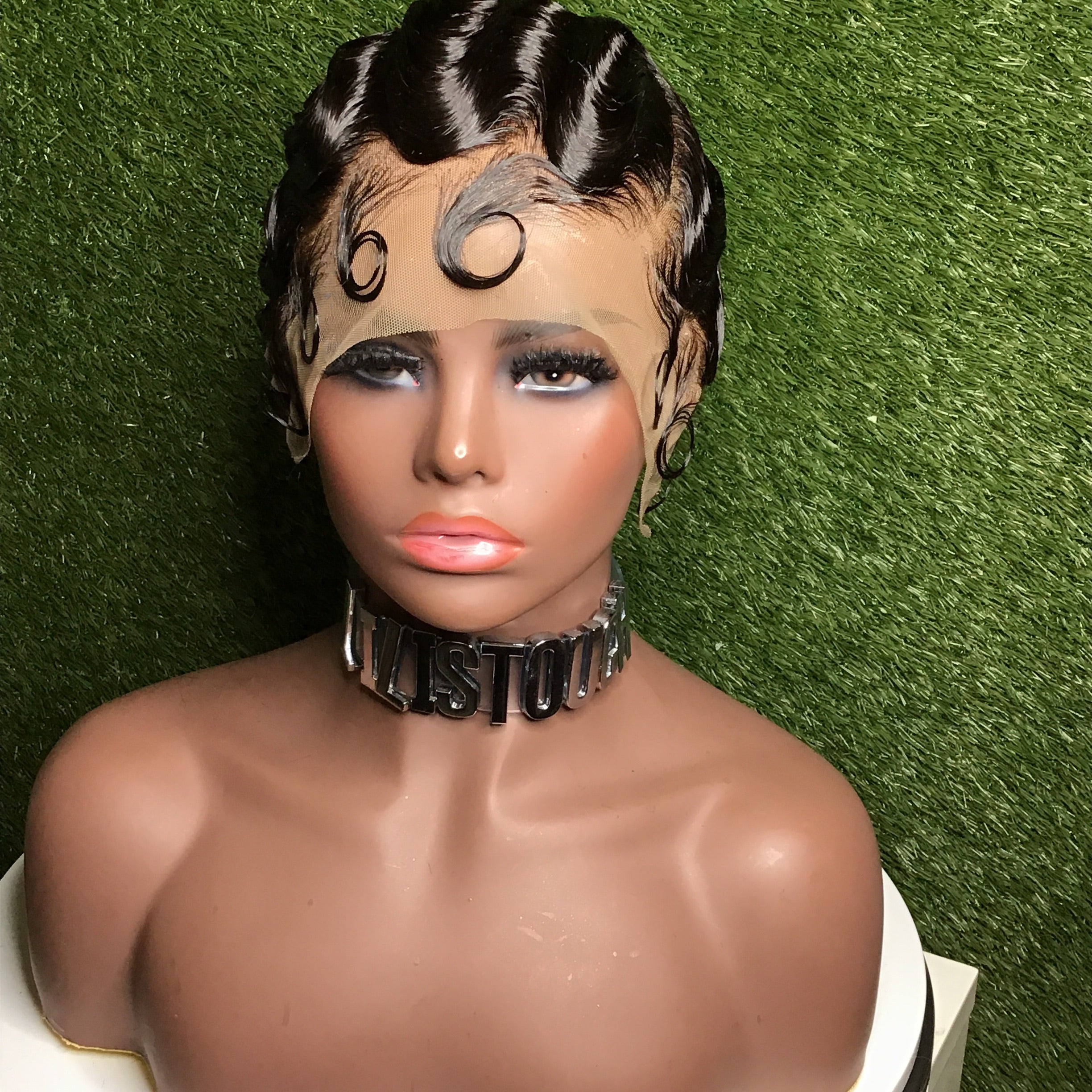 Brazilian Spit Finger Wave Wig  Lace Front