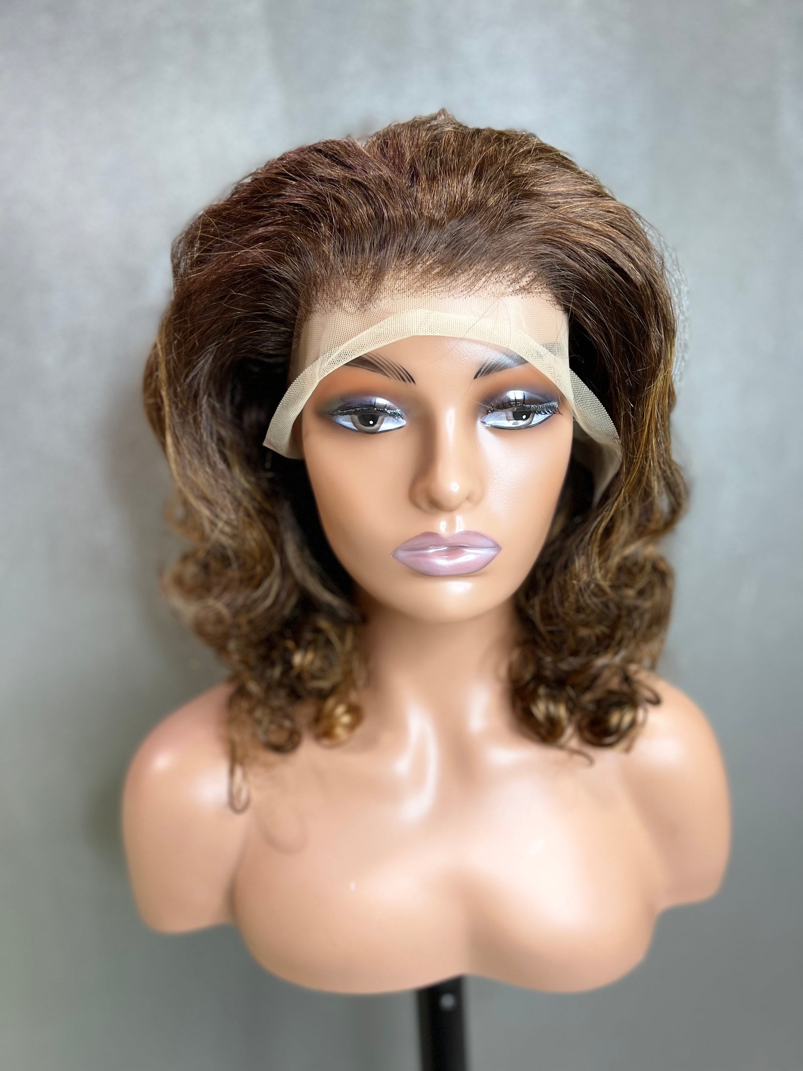 Swiss Lace Front Highlights Custom Made Hayley Collection Loose Curls Women's Wig