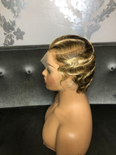 Brown Brazilian Roots Surf Finger Wave Lace Front custom Wig