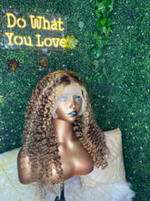 Natural Highlight Deep Curly Swiss Lace Front Wig