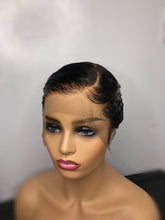 Natural Swiss Lace Front Part to The side Boy-Cut Women's Wig