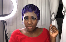 Purple High Quality Raven Lace Front Finger Wave Custom Women's Wig