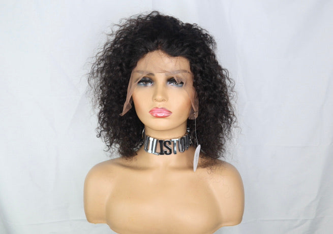 Brown Water Wave Curl/ 13 x 4 Swiss Lace Front Wig