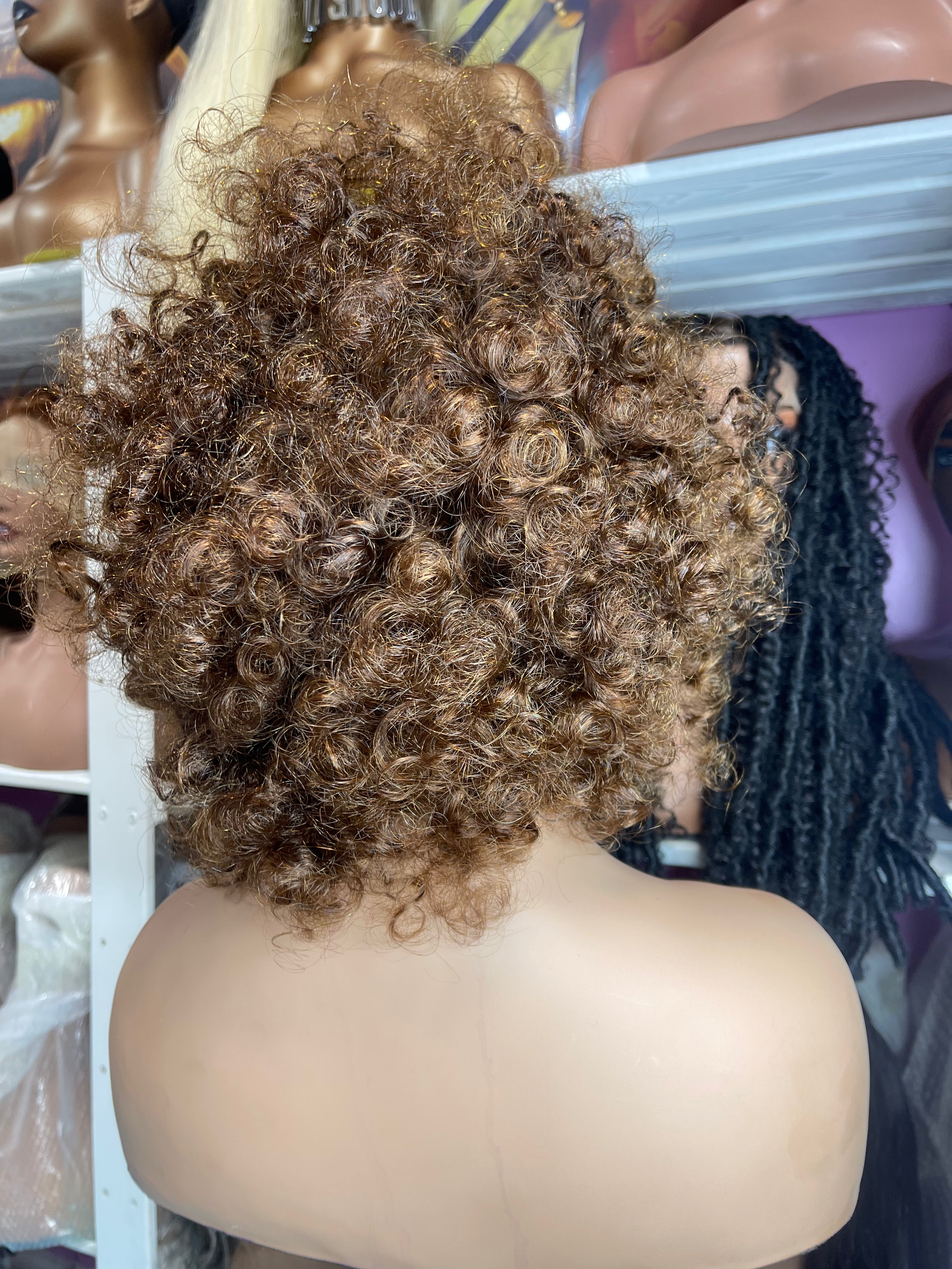 Side Wave Curly Bob Wig Wave Brazilian Hair Lace Front Women's Wig