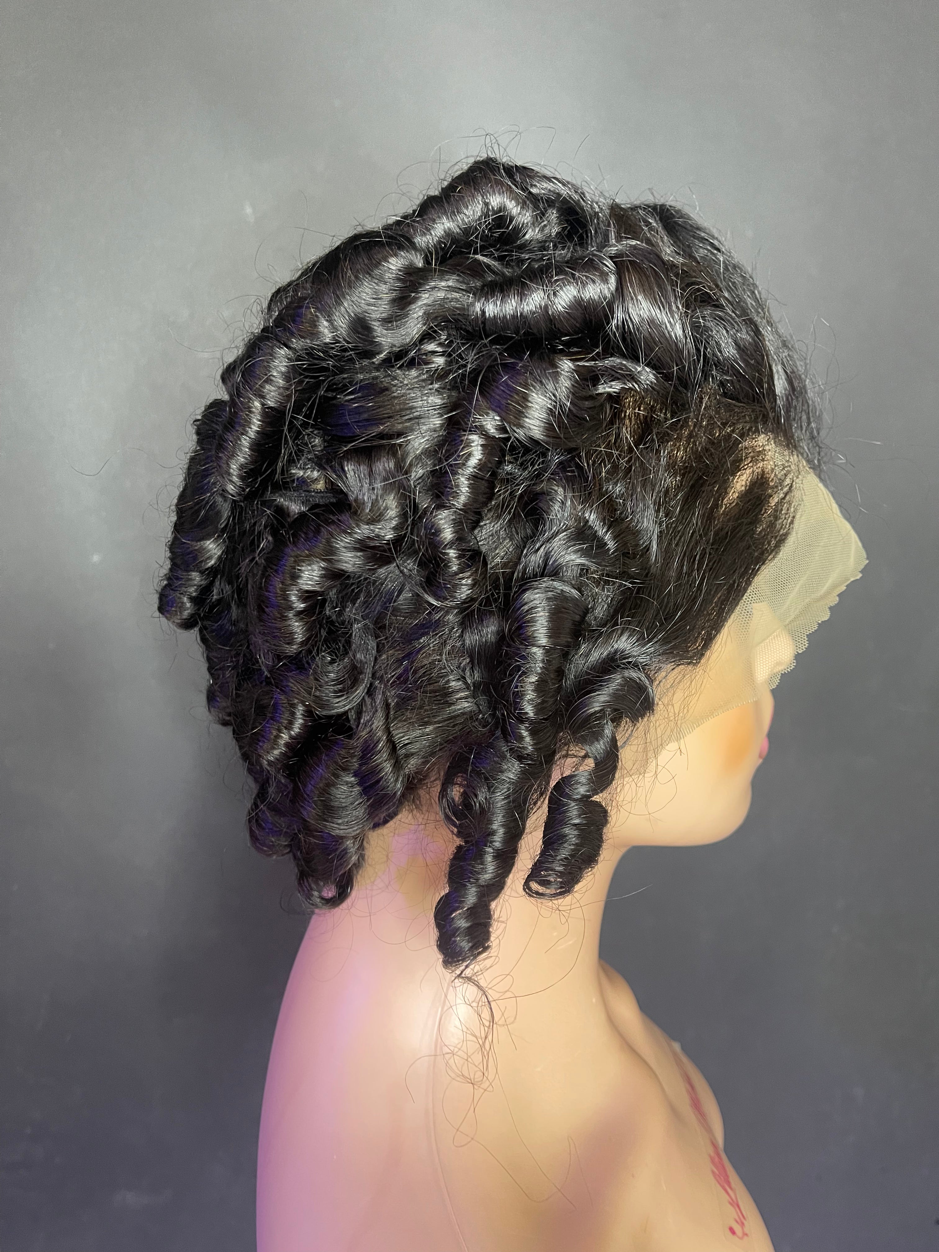 Curly Bob Wig Wave Brazilian Hair Lace Front Women's Wig