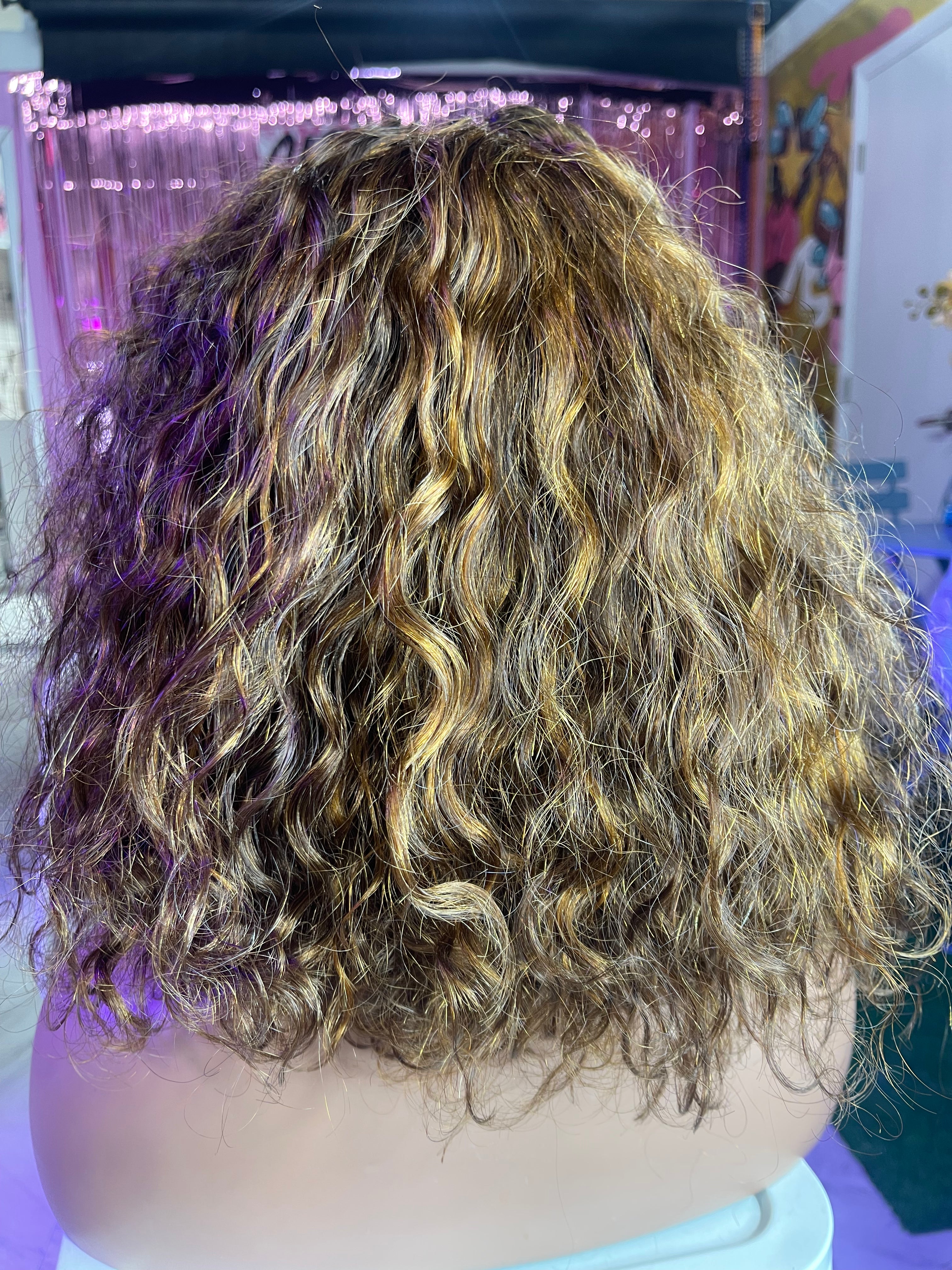 Brown Water Wave Curl/ 13 x 4 Swiss Lace Front Wig