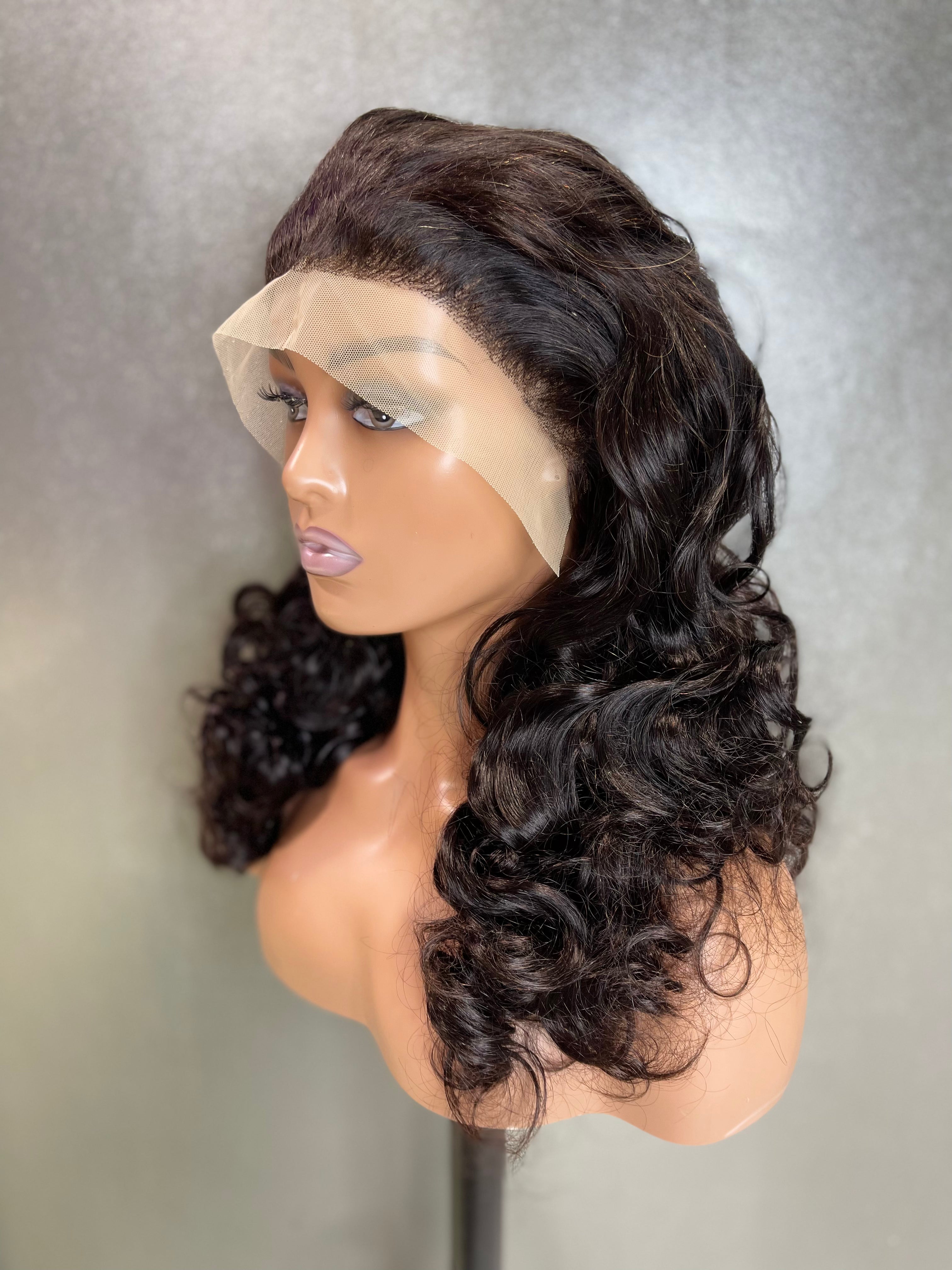 Natural Loose Curls Swiss Lace Front Wig