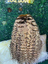 Natural Highlight Deep Curly Swiss Lace Front Wig