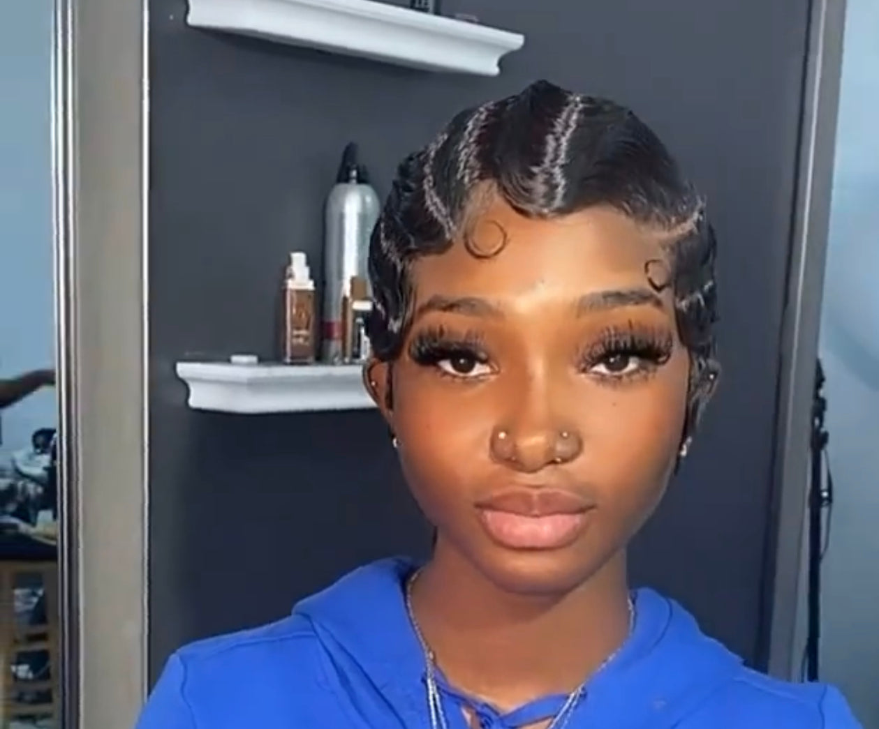 Brazilian Spit Finger Wave Wig  Lace Front