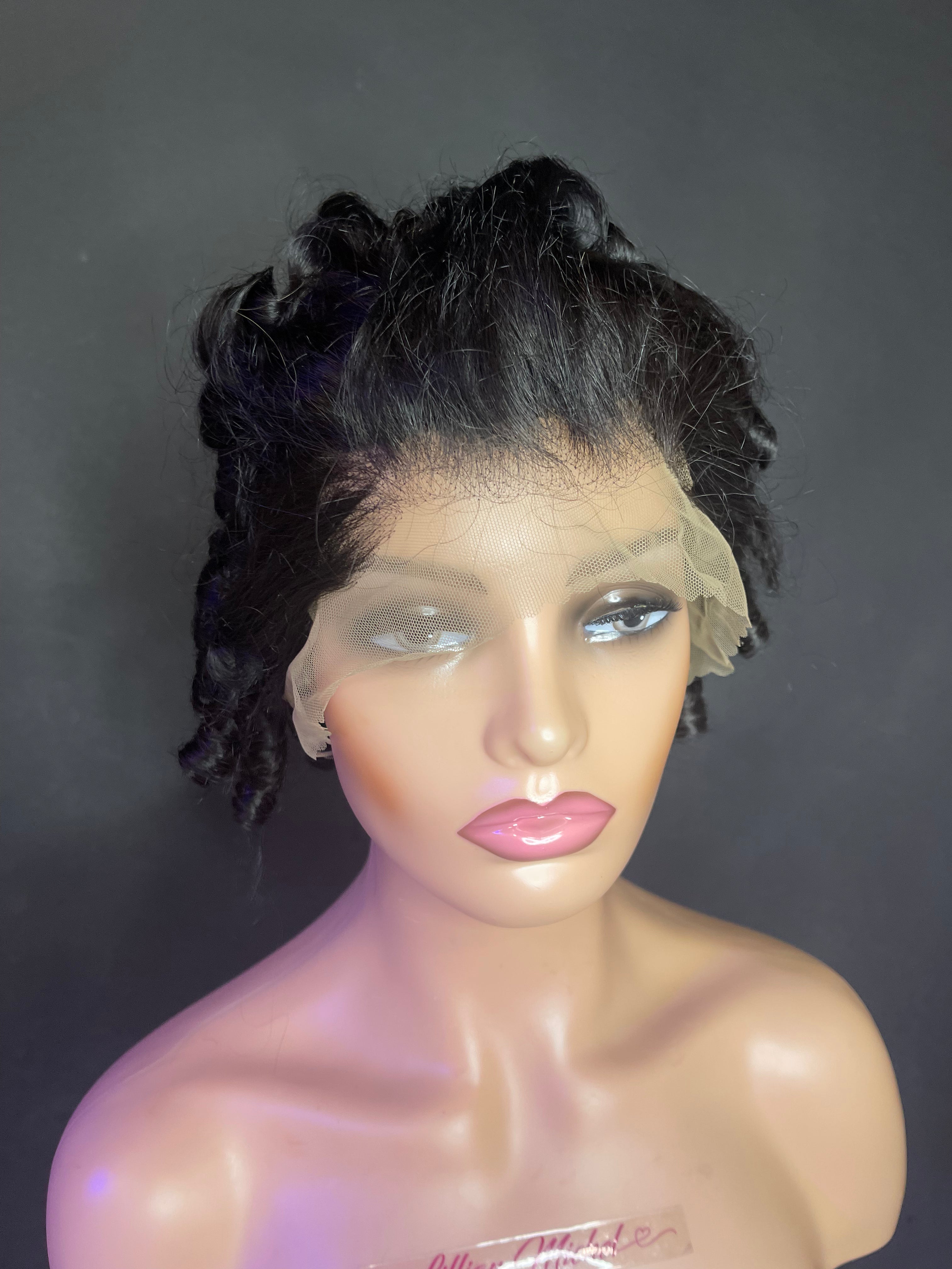 Curly Bob Wig Wave Brazilian Hair Lace Front Women's Wig