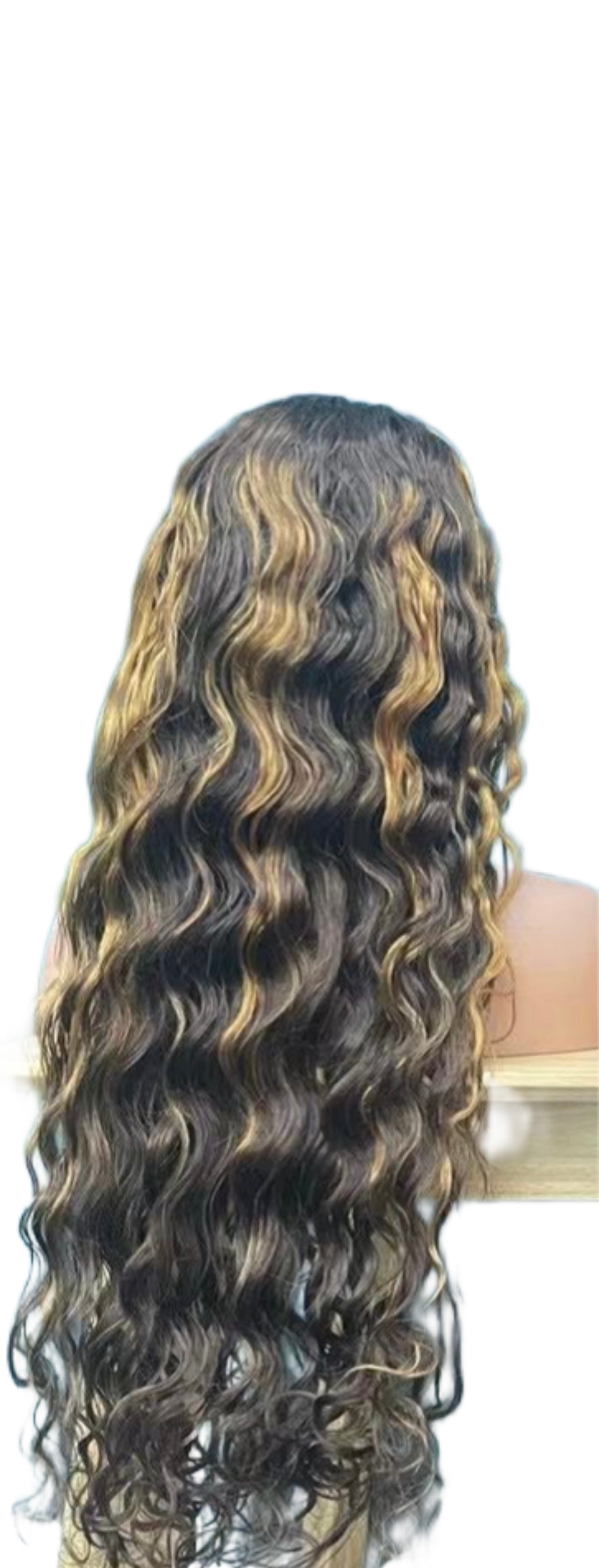 Natural Highlight Deep Curly Swiss Lace Front Wig