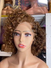 Side Wave Curly Bob Wig Wave Brazilian Hair Lace Front Women's Wig