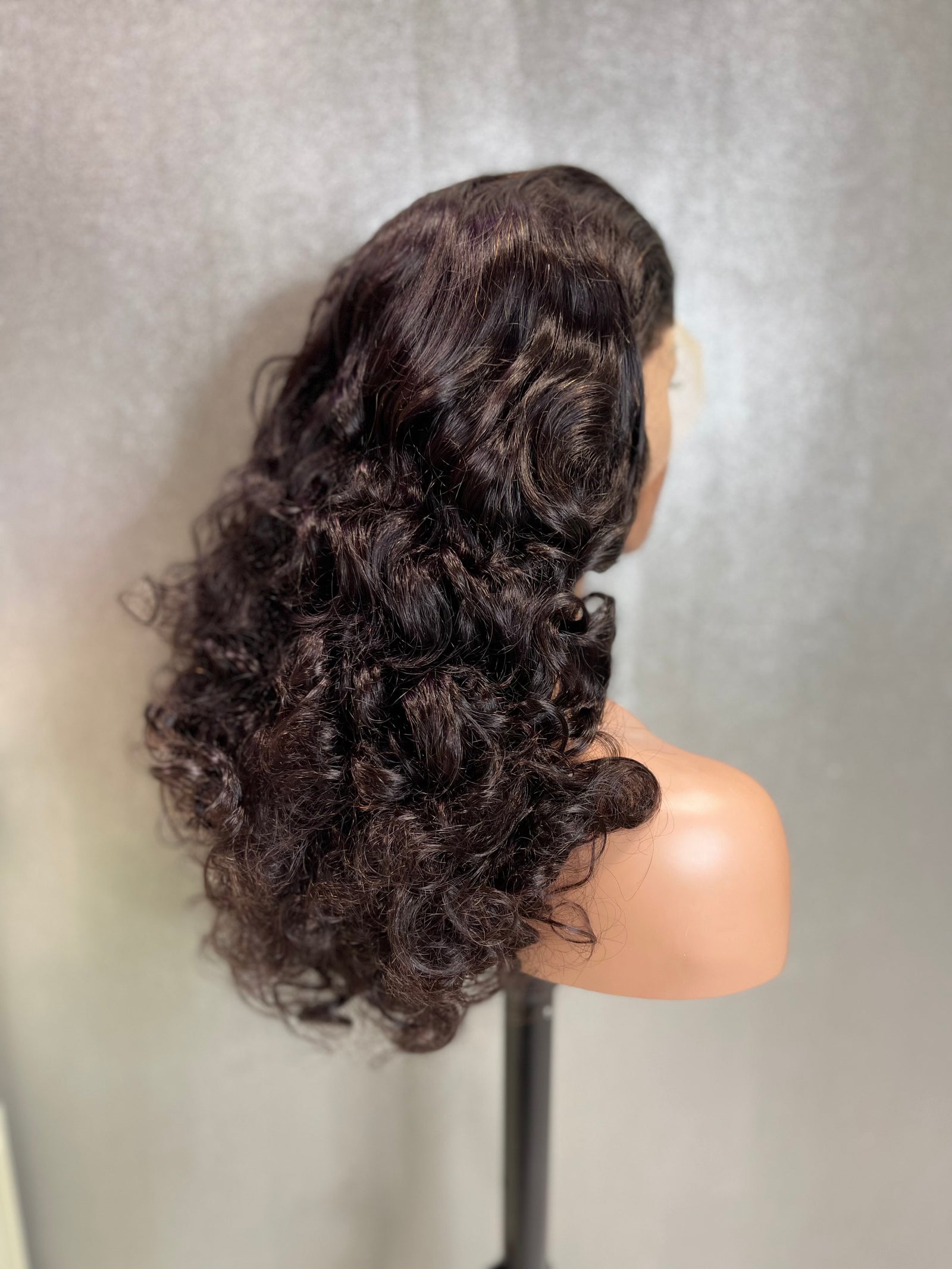 Natural Loose Curls Swiss Lace Front Wig