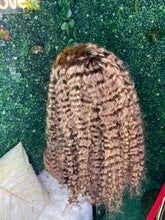 Natural Highlight Deep Curly Swiss Lace Front Wig