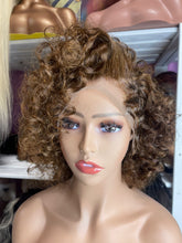 Side Wave Curly Bob Wig Wave Brazilian Hair Lace Front Women's Wig