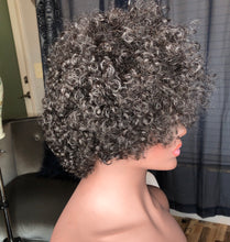 Brown Nia tight curl 13x4 Swiss lace front wig with 150% density